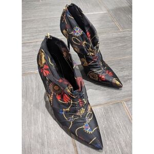 Zara | chain print ankle booties
